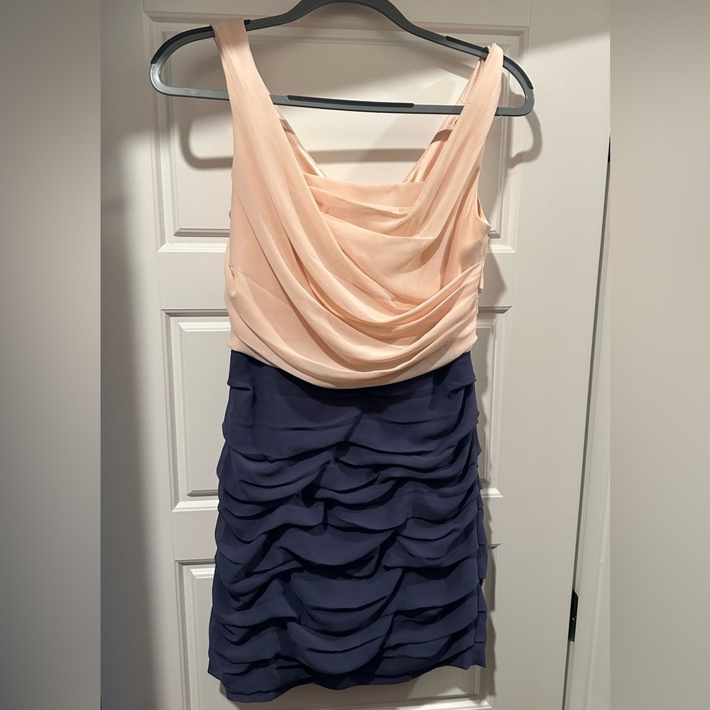 EXPRESS Ruched Two Toned Mini Dress
